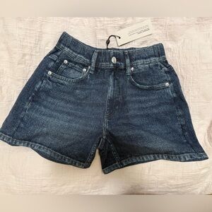 Rag & Bone Dark Blue Jean Shorts - Printed Denim Look